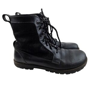 Birkenstock Gilford High Black Leather Suede Shearling Lace Up Boots Womens 39 8